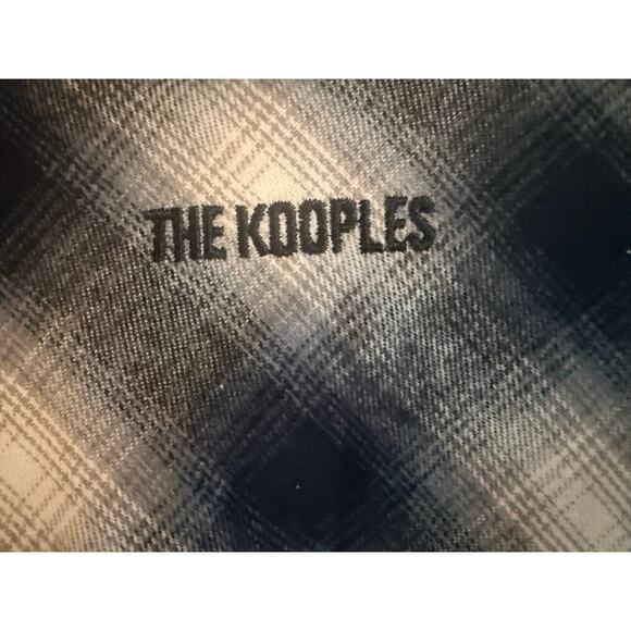 The Kooples NWT Oversized Snap Shirt XL Plaid Cotton $315 Embroidered Detail - Picture 7 of 7